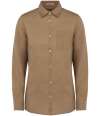 SP505 Spasso Ladies Long Sleeve Linen Shirt Cream Coffee colour image